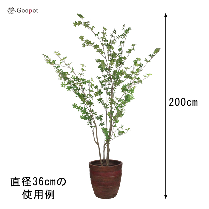 【訳あり】 横じま丸深型 植木鉢　ツートン茶色系 テラコッタ　L　36cm 23リットル　色濃い目の場合もあります [of20]｜goopot｜05