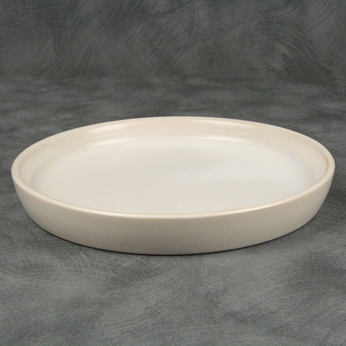 ◇サイズ大きめ・色味ややベージュ◇ 【訳あり】 陶器 受皿 白 つや無