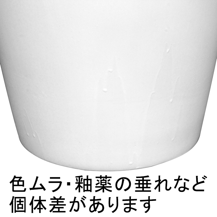 訳あり 陶器鉢 WY 丸深型 白 ホワイト つや無 L 41cm 34リットル 10号 大型 深型 受皿別売 鉢カバー 植木鉢[of20]の画像