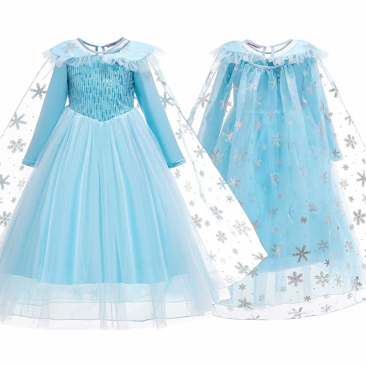エルサ ドレス キッズ 子供 衣装 ワンピース 長袖 プリンセス
