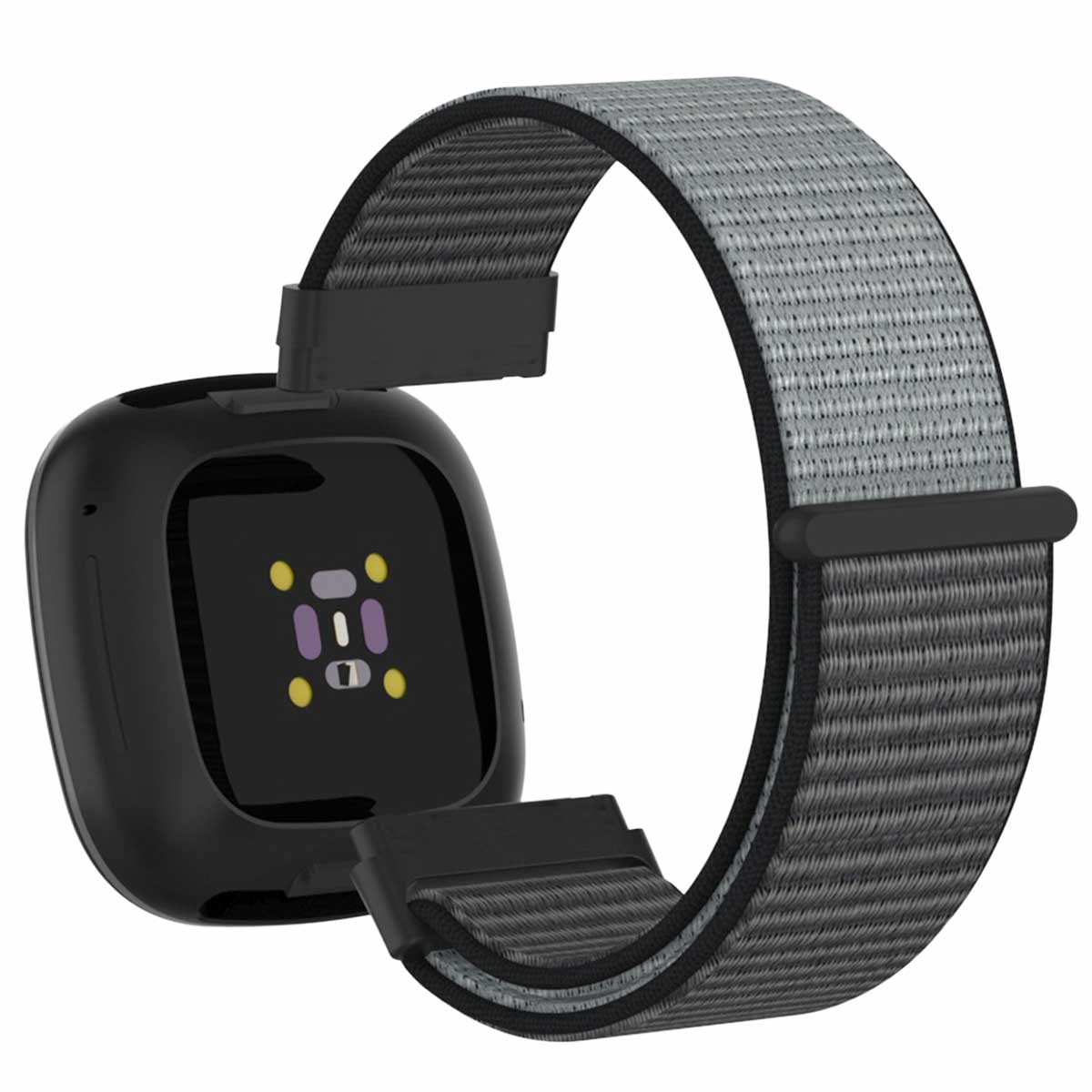 fitbit versa3 ブラック　(別途未使用替えバンド付) 保護カバーセット】Fitbit sense versa 3 交換 ベルト ナイロン