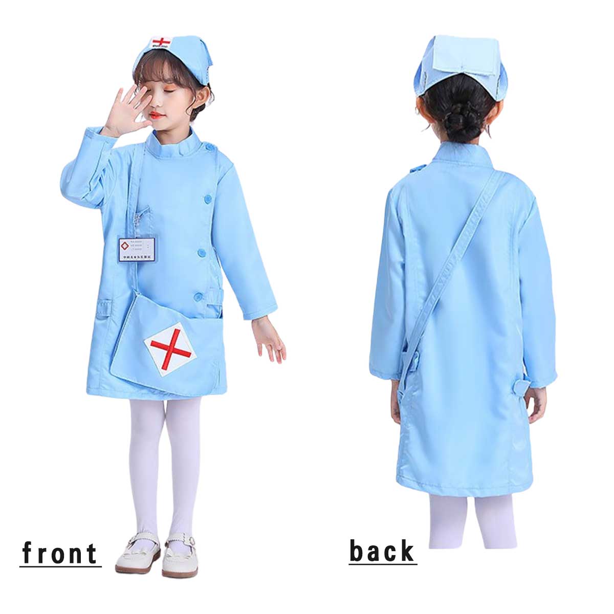 ナース 衣装 子供 女の子 看護師 コスプレ 子ども ハロウィン コスチューム 看護師 服 コス 医者 制服 ドクター 聴診器 セット ...