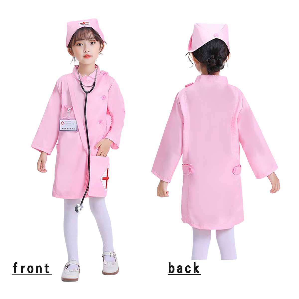ナース 衣装 子供 女の子 看護師 コスプレ 子ども ハロウィン コスチューム 看護師 服 コス 医者 制服 ドクター 聴診器 セット ...