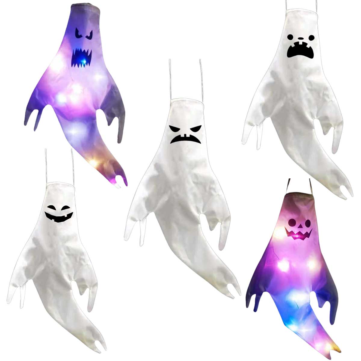 ハロウィン 飾り お化け ゴースト オーナメント 吊り下げ 幽霊 光る
