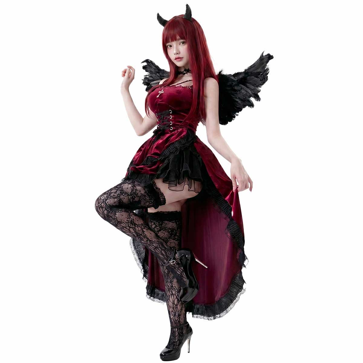 豪華セット/羽根付き】 悪魔 コスプレ セクシー デビル ハロウィン