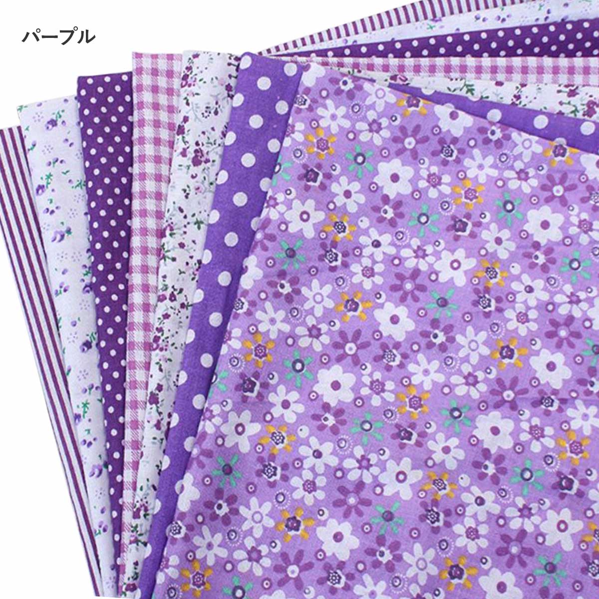 絢爛ちりめん 紫 花柄 「パッチワークカットクロス」B iikuruカットクロス 布 花柄 プリント おしゃれ 手芸 生地 はぎれ 花