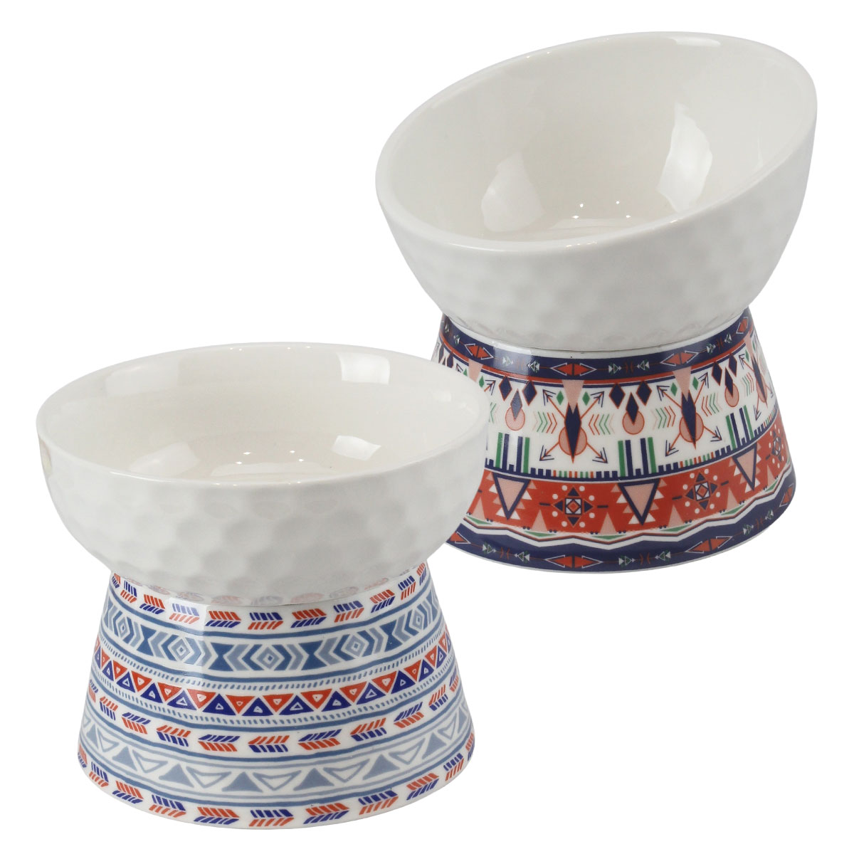 2個セット】猫 食器 陶器 犬 フードボウル スタンド 食べやすい 猫用