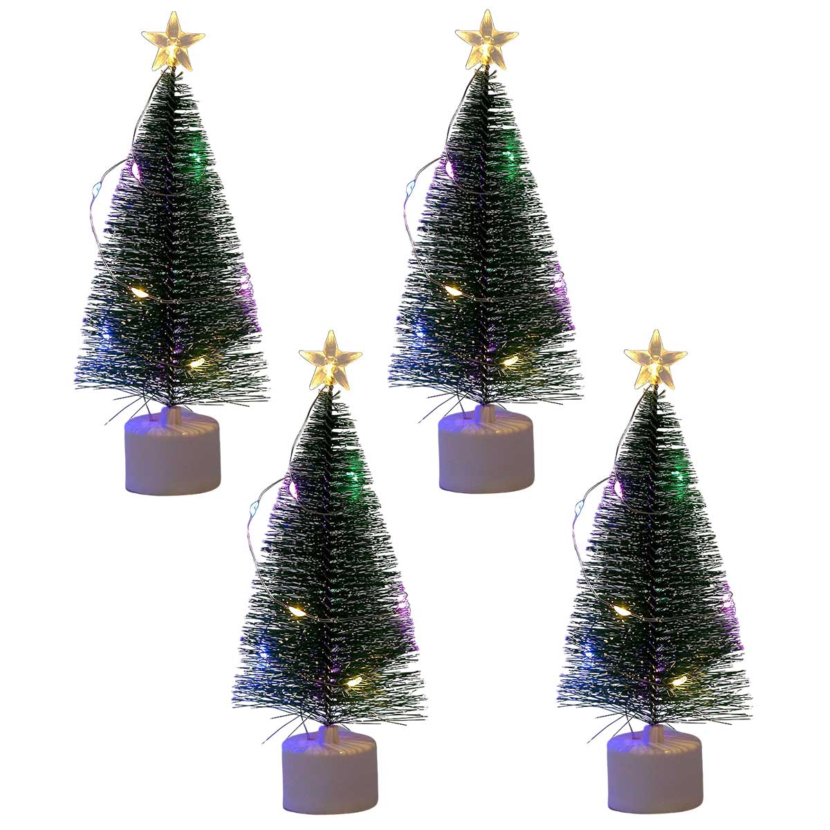 大幅値下げ訳有り　写真追加　クリスマス置物 ライト付　2009年製【動作確認済】 クリスマス 飾り 卓上 ライト 4個 セット クリスマスツリー 装飾