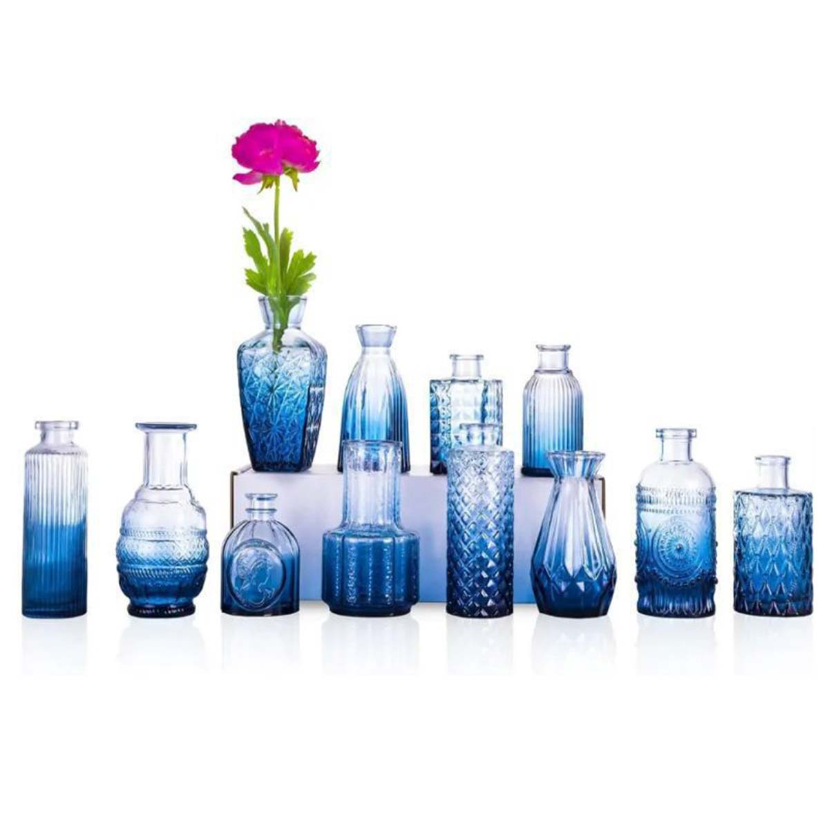 12個セット】花瓶 おしゃれ 陶器 花瓶 ガラス 小さい 一輪挿し