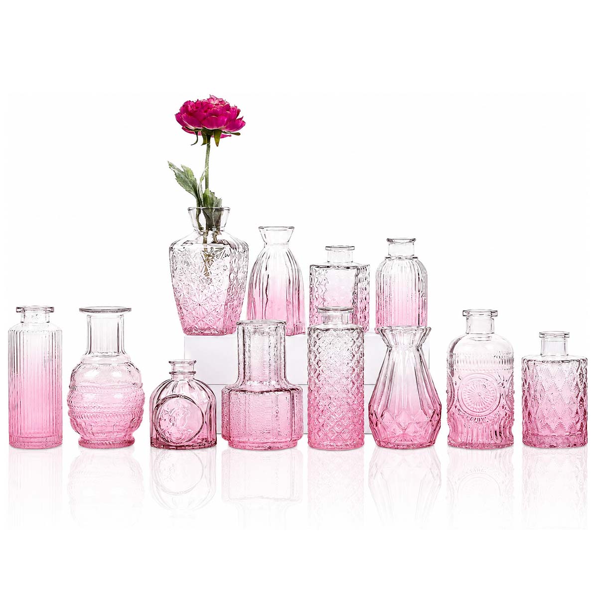 12個セット】花瓶 おしゃれ 陶器 花瓶 ガラス 小さい 一輪挿し