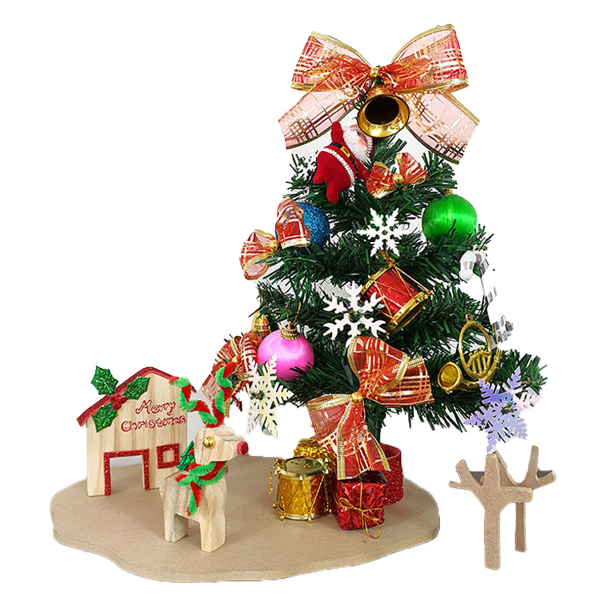 ハンドクラフト　卓上クリスマスツリー クリスマスツリー 卓上 45cm 65cm ミニツリー イルミネーション 卓上