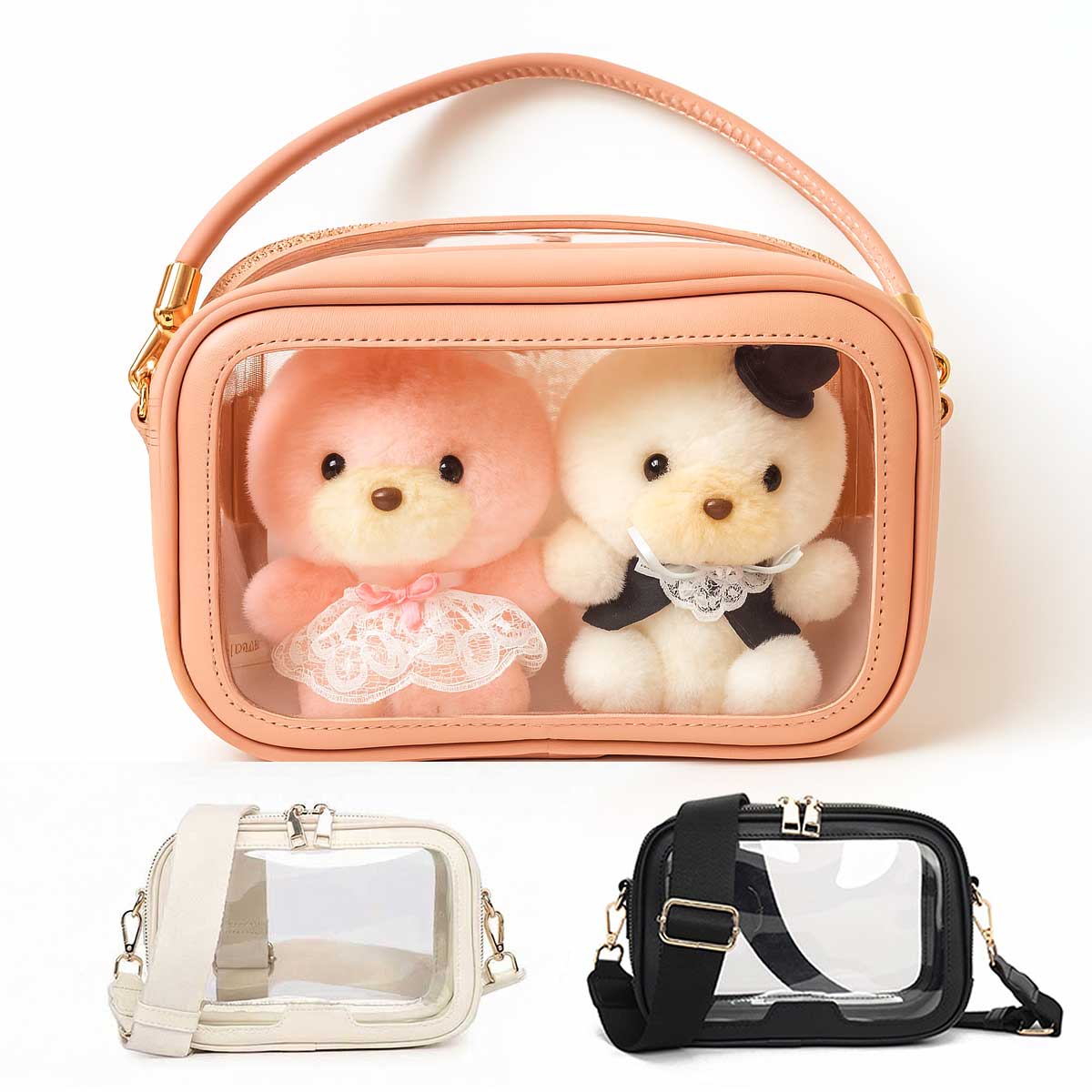ぬいぐるみポーチ 20cm 15cm 2体 クリアバッグ 大きめ ぬいポーチ 推し