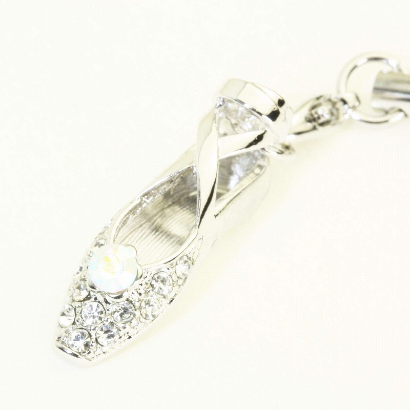 SWAROVSKI 携帯ストラップ トゥシューズ バレエ リボン ピンク