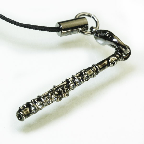 携帯ストラップ フルート アクセサリー 音楽 楽器 スワロフスキー