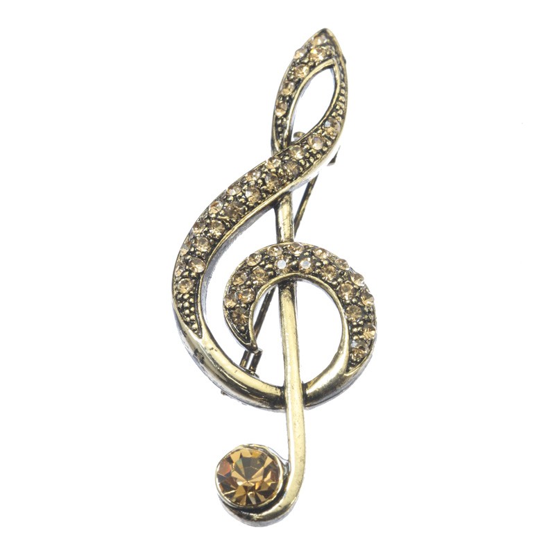 【美品】SWAROVSKI　スワロフスキー　ブローチ　音符モチーフ　ゴールド 楽天市場】ブローチ スワロフスキー 音楽記号 音楽モチーフ 音楽