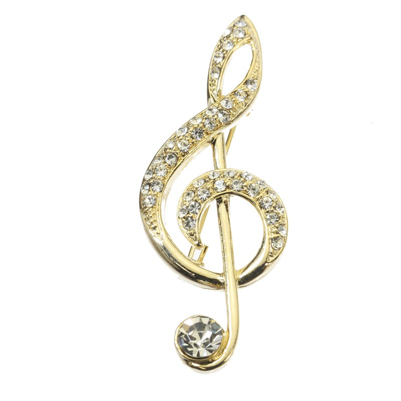 【美品】SWAROVSKI　スワロフスキー　ブローチ　音符モチーフ　ゴールド スワロフスキー SWAROVSKI ブローチ/チューリップ クリア