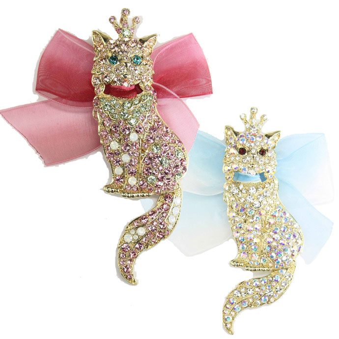 SWAROVSKI スワロフスキー 猫 キャット タックピン ピンブローチ 肉球 SWAROVSKI スワロフスキー 猫 キャット タックピン ピンブローチ