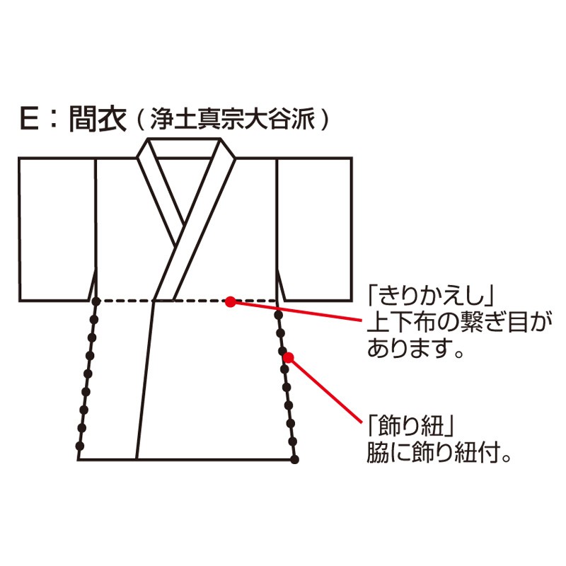 改良衣 間衣 浄土真宗 大谷派 法衣 改良服 道服 伝導服 行衣 日本製 洗える [改良衣 黒 E(M-LL)] 敬老の日 父の日 送料無料