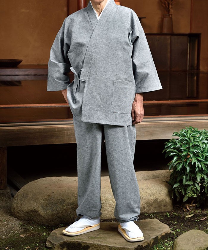 遠州織物 作務衣 メンズ 男性用 春夏秋冬 通年 洗える [手紡ぎ風遠州織作務衣 濃紺 グレー 茶 黒 (3L)] 敬老の日 父の日 送料無料  :G3033:作務衣専門館 五彩堂ショップ - 通販 - Yahoo!ショッピング
