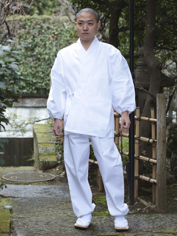 作務衣 男性 メンズ 春秋 通年 日本製 和装 部屋着 父の日 白綿作業衣