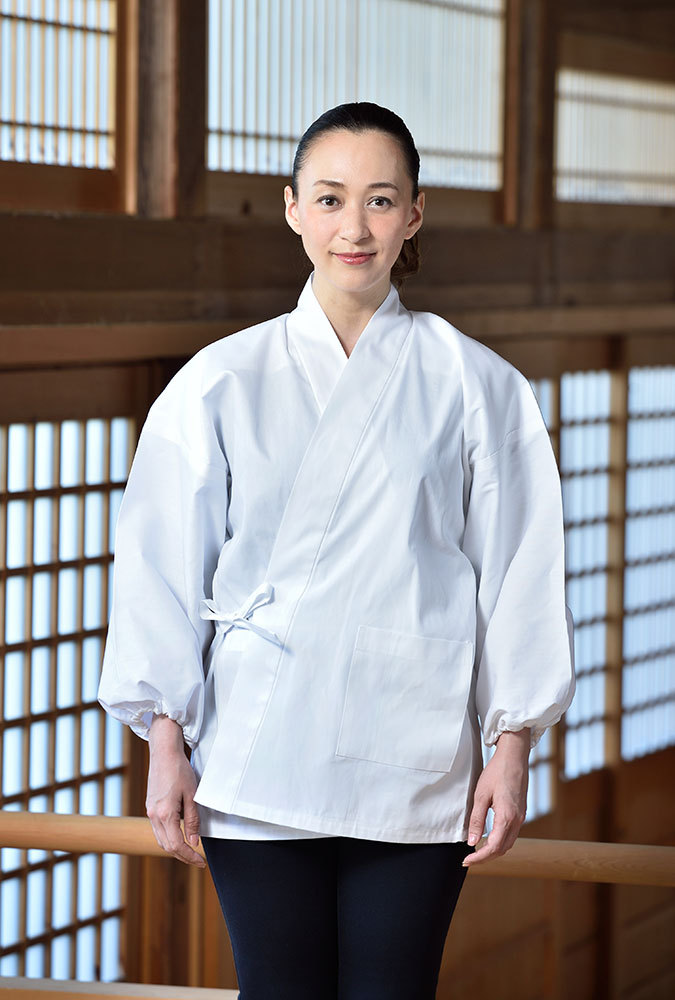 和楽　作務衣　上着のみ 作務衣 上着 メンズ 男性用 寺院 春夏秋冬 通年 日本製 洗える [白綿作