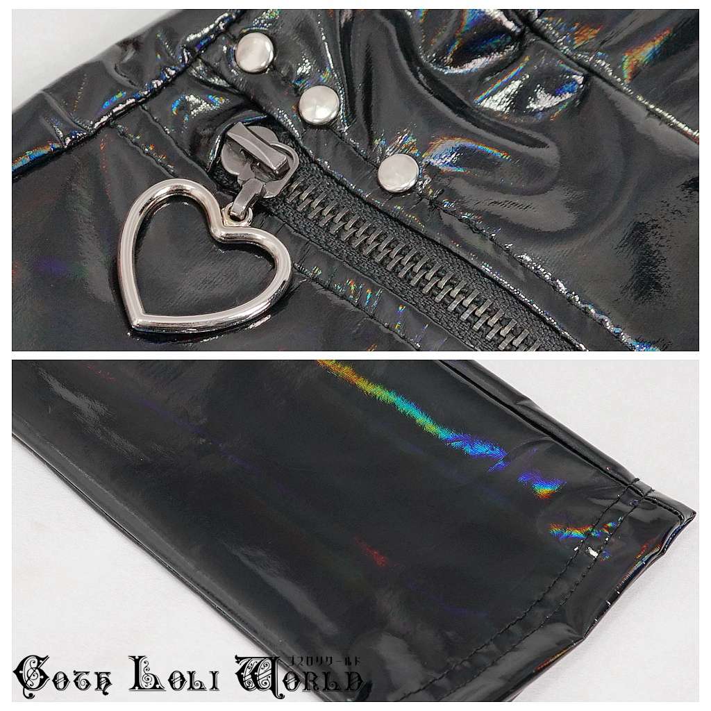 【ゴスロリワールド】Devil チャーム付エナメル光沢スリム ロングパンツ 最短当日発送 当日発送 品質自信有 サイズ交換可能 |  | 05