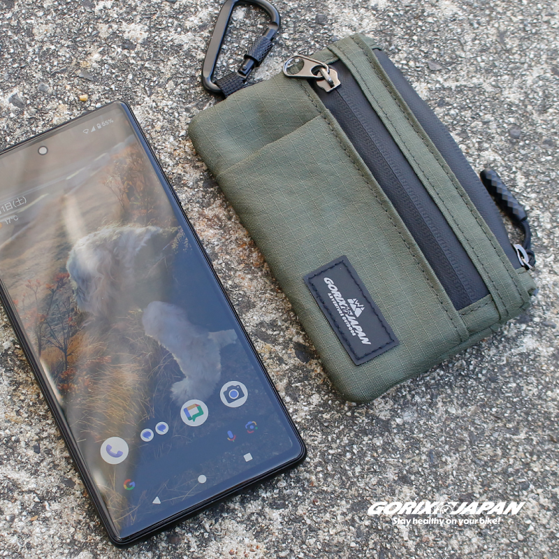 GORIX ミニポーチ カラビナ 付き 防水 小物入れ アウトドア 小銭入れ