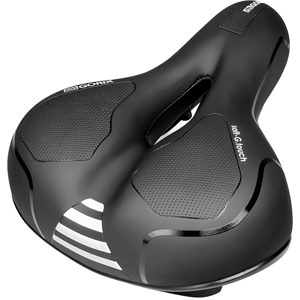 GORIX 自転車サドル 送料無料 お尻痛くない ブラウン 肉厚クッション