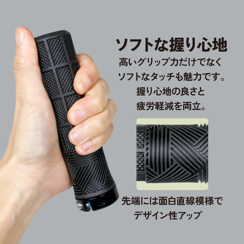 自転車 グリップ 自転車グリップ 高いグリップ力 おしゃれ 133mm 丸グリップ ロックオン ハンドルグリップ クロスバイク mtb (GSR CITY-66) GORIX ゴリックス | GORIX | 06