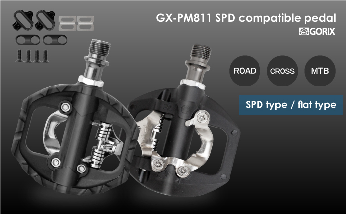 exustar 自転車spdペダル 片面フラット e-pm811