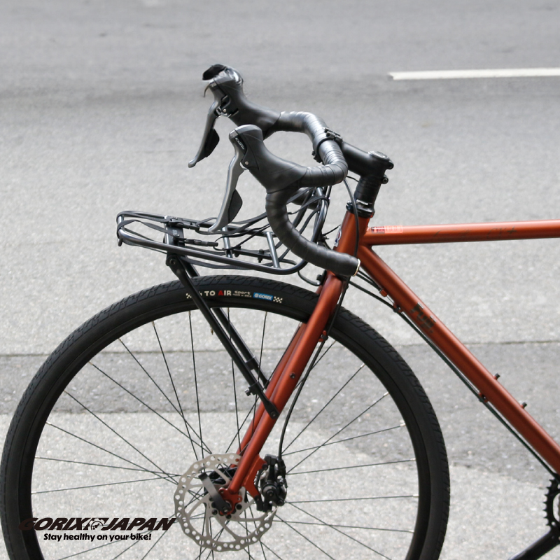 ゴリックス フロントラック 自転車 ロードバイク 荷台 700c フロントキャリア クロスバイク 前 キャリア 軽量 ベルト付属 後付け 荷物台 24-29インチ(GFR430) 関連画像2
