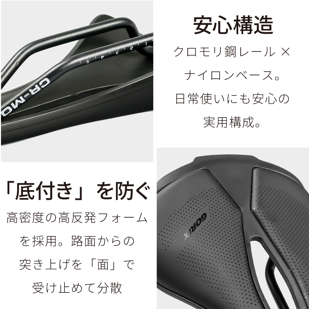 GORIX 送料無料 自転車サドル 軽量 ロードバイク 薄型 高反発
