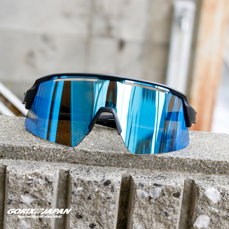 ゴリックス スポーツサングラス UVカット ハイコントラストブルー