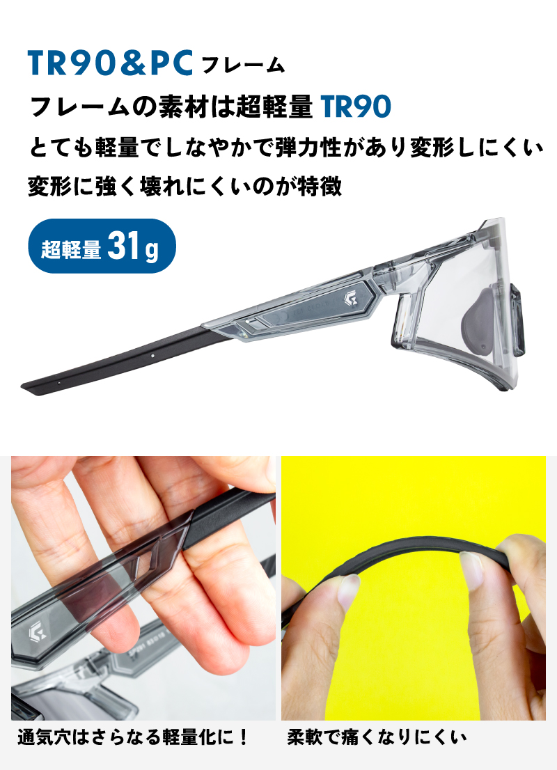 調光 サングラス スポーツサングラス 調光レンズ 紫外線 UV