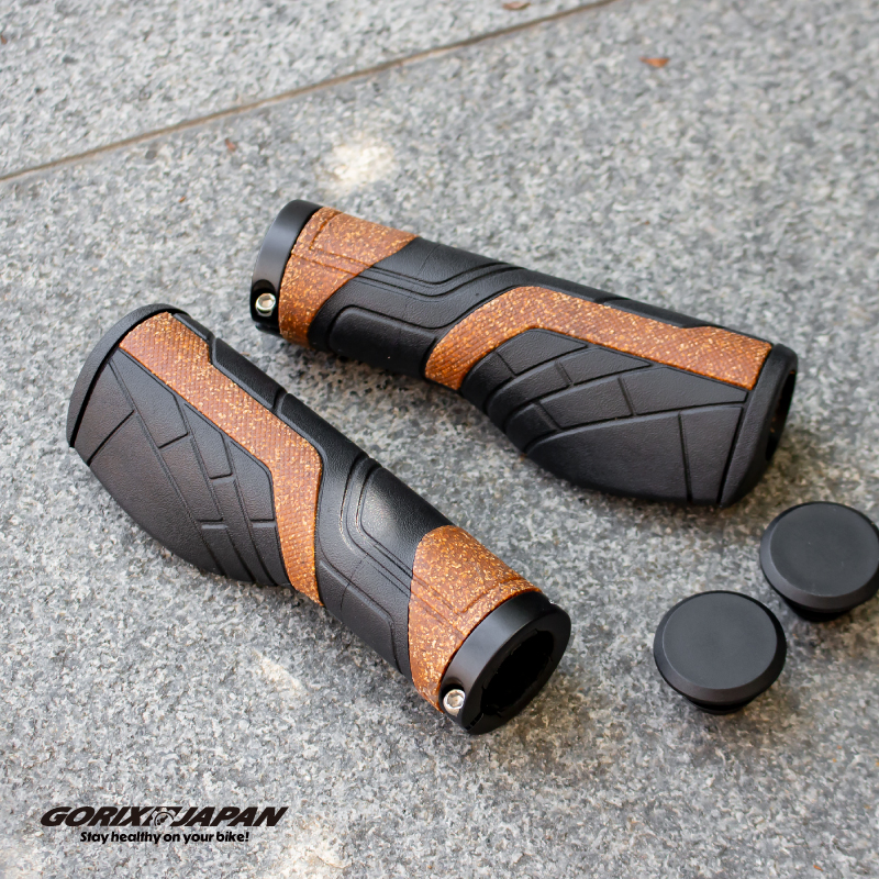 GORIX 自転車グリップ [エルゴグリップ コルク素材 疲れにくい