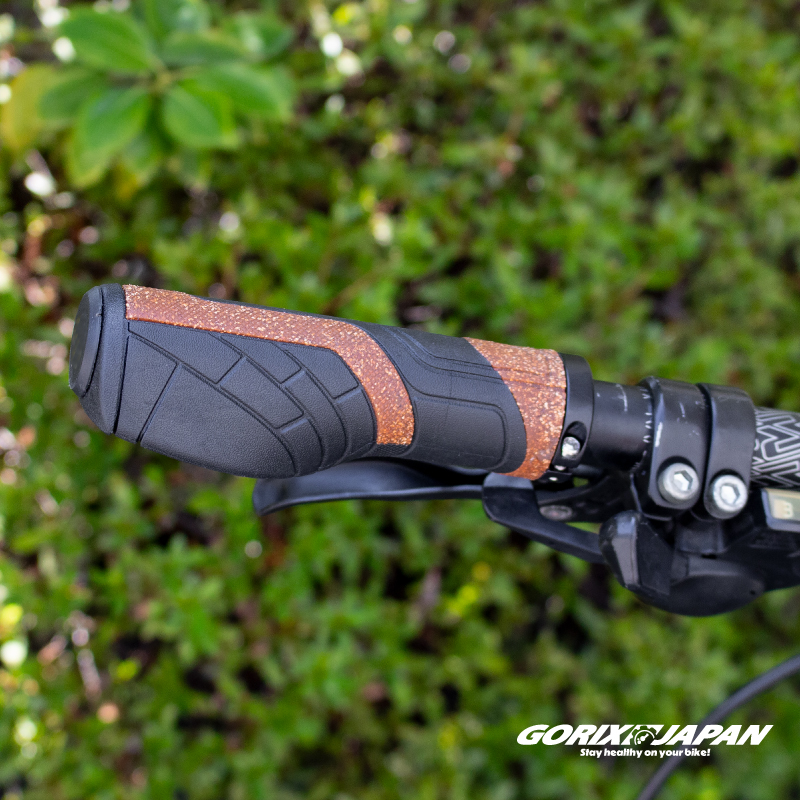 GORIX 自転車グリップ [エルゴグリップ コルク素材 疲れにくい