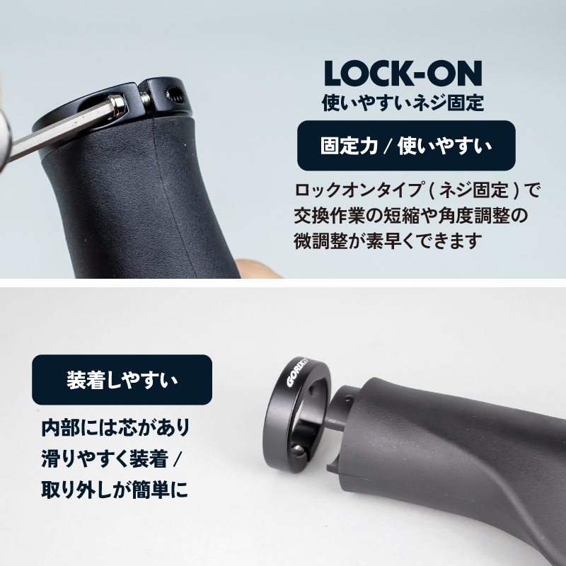 GORIX 自転車グリップ エルゴグリップ 132mm 衝撃吸収 グリップ力