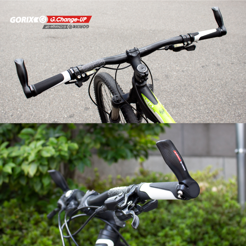 自転車 バーエンドバー カーボンファイバー炭素繊維バーエンドエルゴデザイン 軽量 (GX-Change-UP) おしゃれ GORIX ゴリックス｜gottsu｜09