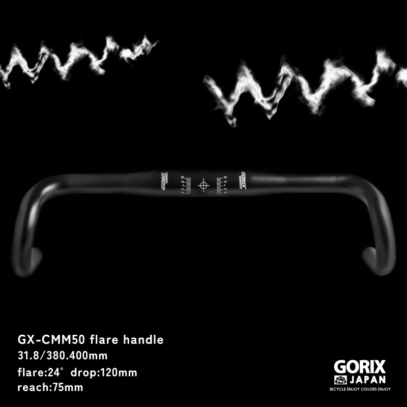 【あすつく 送料無料】GORIX ドロップハンドル フレアハンドル (GX-CMM50) フレアバー ロードバイク 31.8mm 380mm 400mm 末広がり 自転車 グラベル｜gottsu｜02