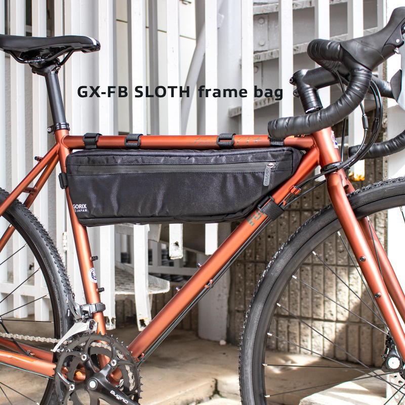 【あすつく】GORIX フレームバッグ ロードバイク 自転車 撥水加工防水ジッパー (GX-FB SLOTH)大容量 3.5L 細い 反射 トップチューブバッグ トライアングルバッグ｜gottsu｜02