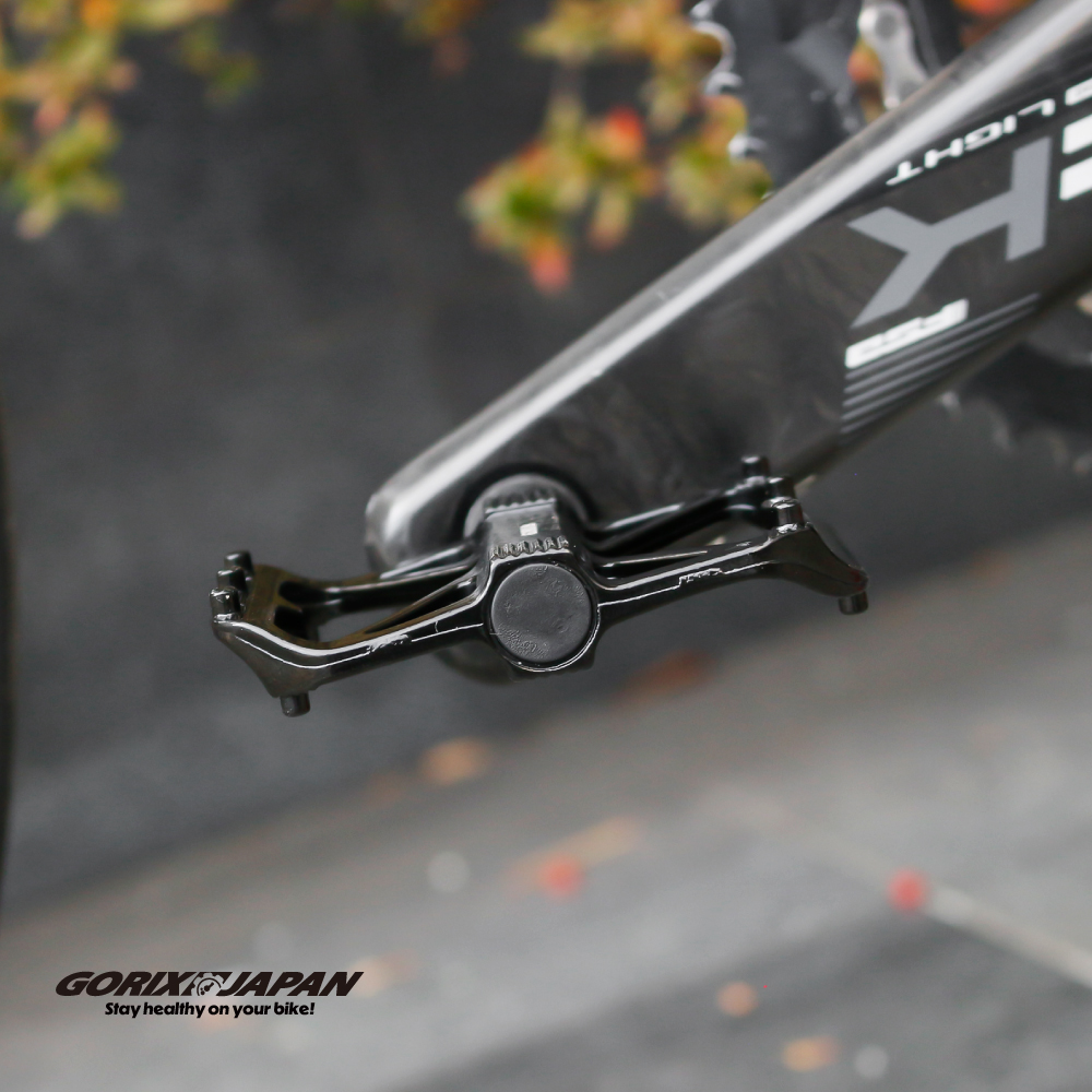GORIX フラットペダル 自転車ペダル 耐久性 アルミ 薄型 クロモリ軸 