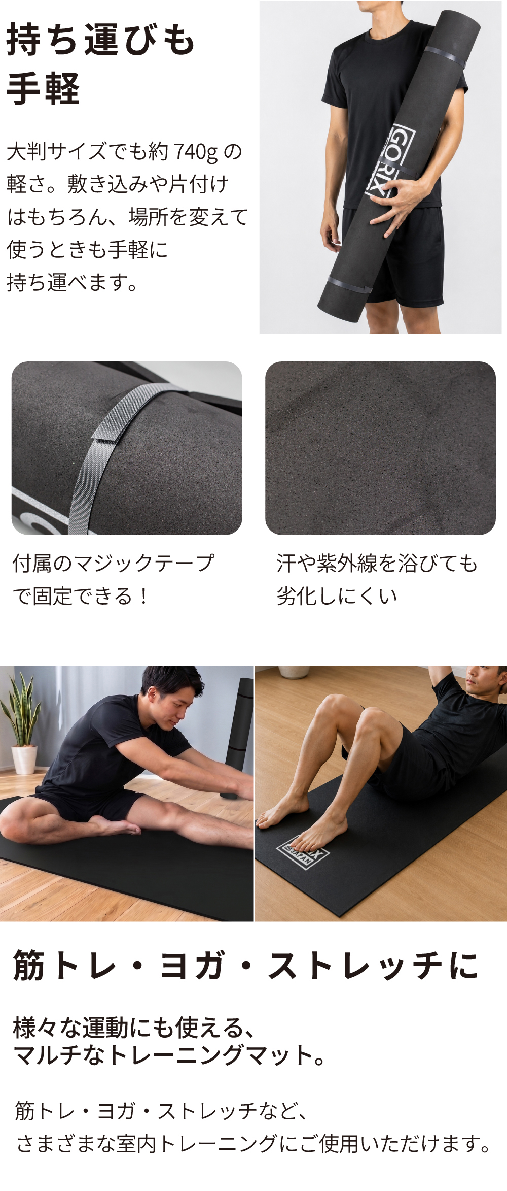 GORIX 送料無料 トレーニングマット 自転車 ローラー台 ヨガマット