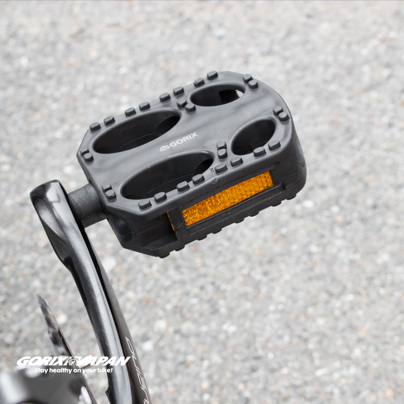 GORIX ペダル 自転車 フラットペダル クロスバイク 反射板 幅広