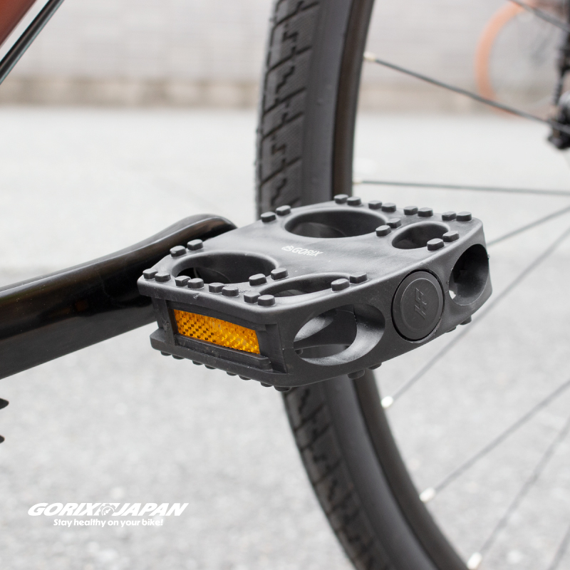 GORIX ペダル 自転車 フラットペダル クロスバイク 反射板 幅広