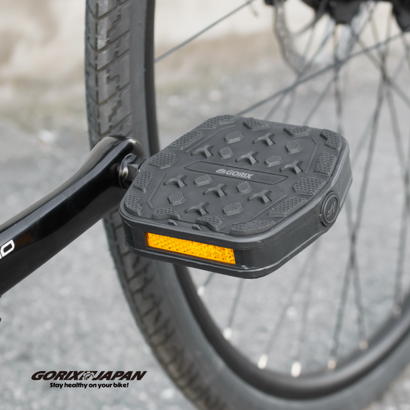 GORIX ペダル 自転車 フラット ノンスリップ クロスバイク 反射板