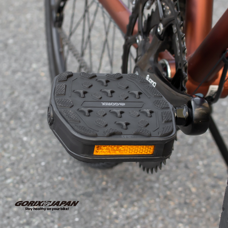 GORIX ペダル 自転車 フラット ノンスリップ クロスバイク 反射板