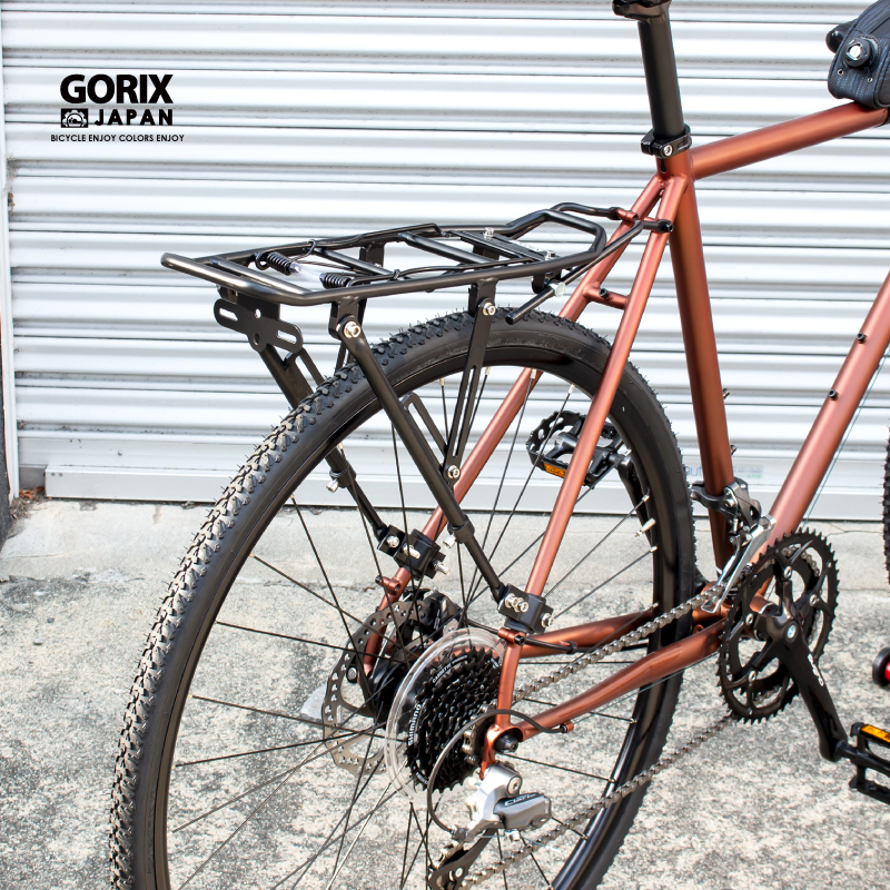 リアキャリア 自転車 荷台 GORIX ゴリックス バネ キャリア ロードバイク クロスバイク MTB 24-29インチ (GX-porter) アルミ｜gottsu｜02