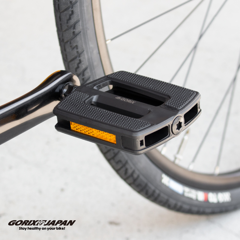 GORIX ペダル 自転車 フラット ノンスリップ クロスバイク 反射板 軽量