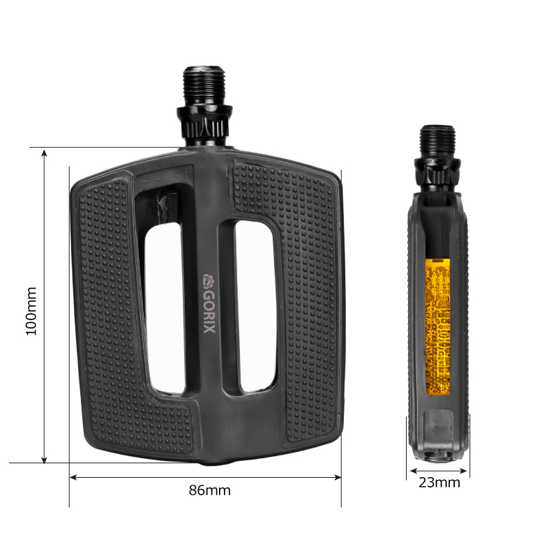GORIX ペダル 自転車 フラット ノンスリップ クロスバイク 反射板 軽量