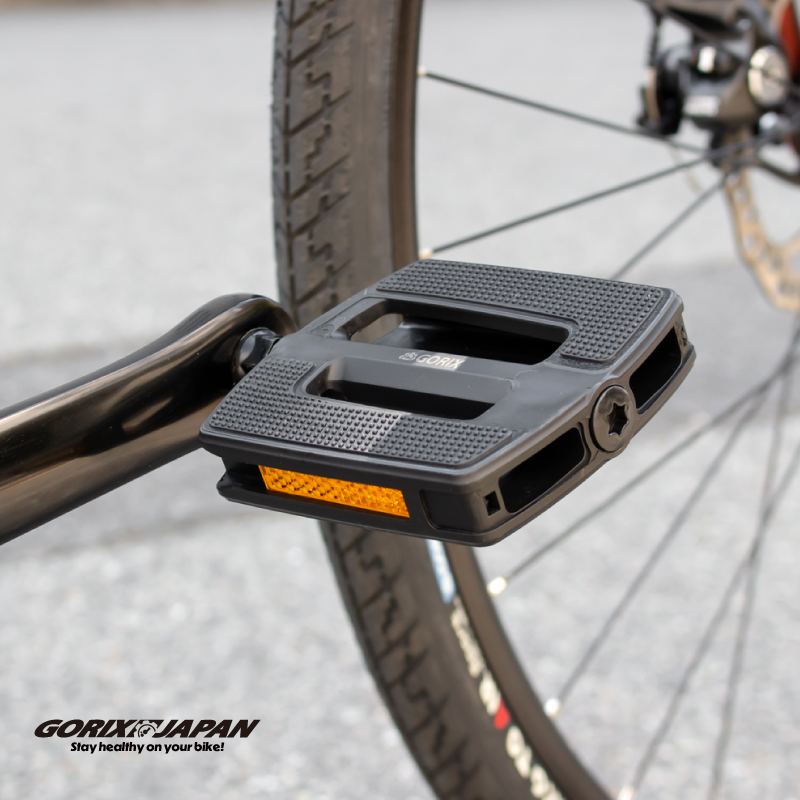 GORIX ペダル 自転車 フラット ノンスリップ クロスバイク 反射板 軽量